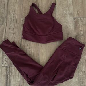 Lululemon wunder train bra and leggings set